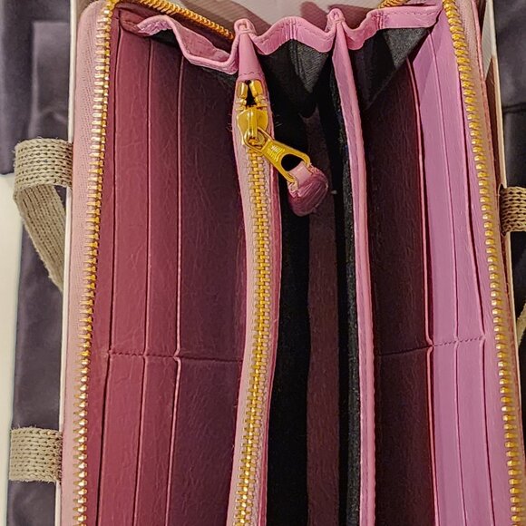 Excellent Balenciaga Zip around Wallet Pinkish Lavender Leather Continental - Picture 7 of 14